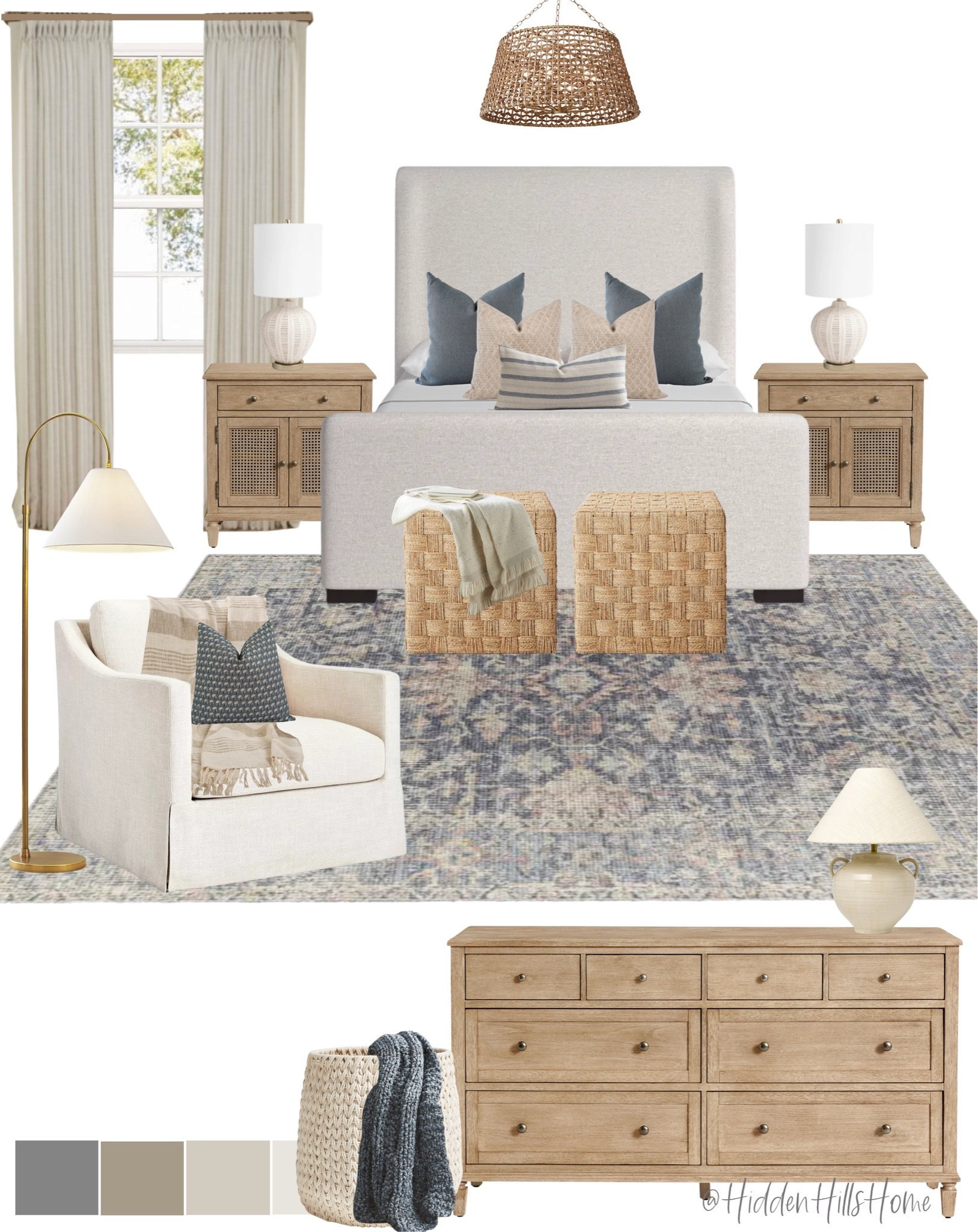 Coastal bedroom decor, bedroom mood board, home decor ideas, nightstands, bedroom rug, coastal bedroom design, beach house bedroom, primary bedroom inspo #bedroom

#LTKHome #LTKSaleAlert #LTKSeasonal