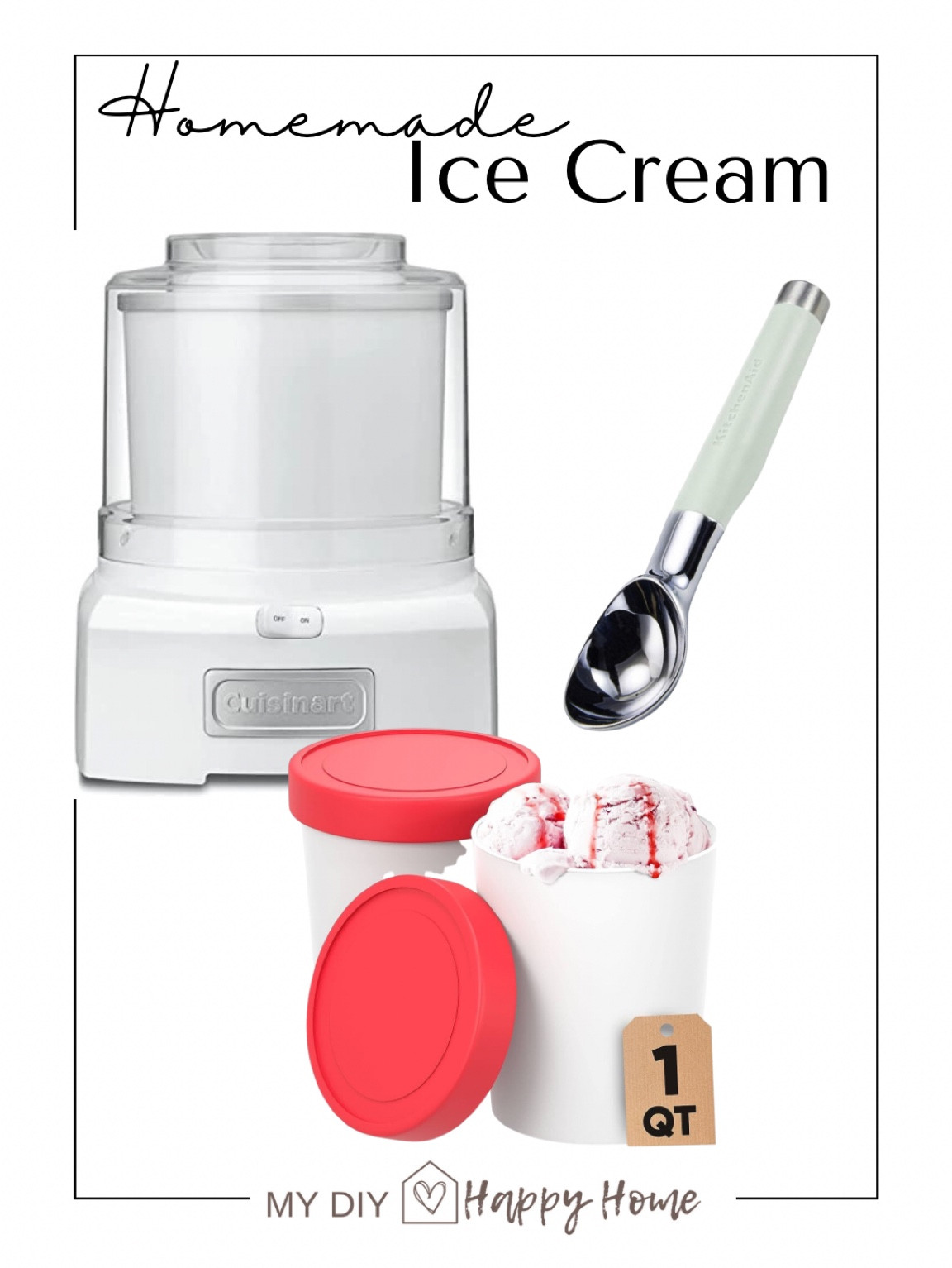 Starpack Ice Cream Containers for Homemade Ice Cream (4 Pcs) Reusable Ice  Cream