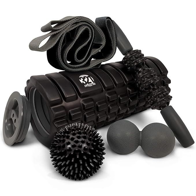 321 STRONG 5 in 1 Foam Roller Set Includes Hollow Core Massage Roller with End Caps, Muscle Rolle... | Amazon (US)