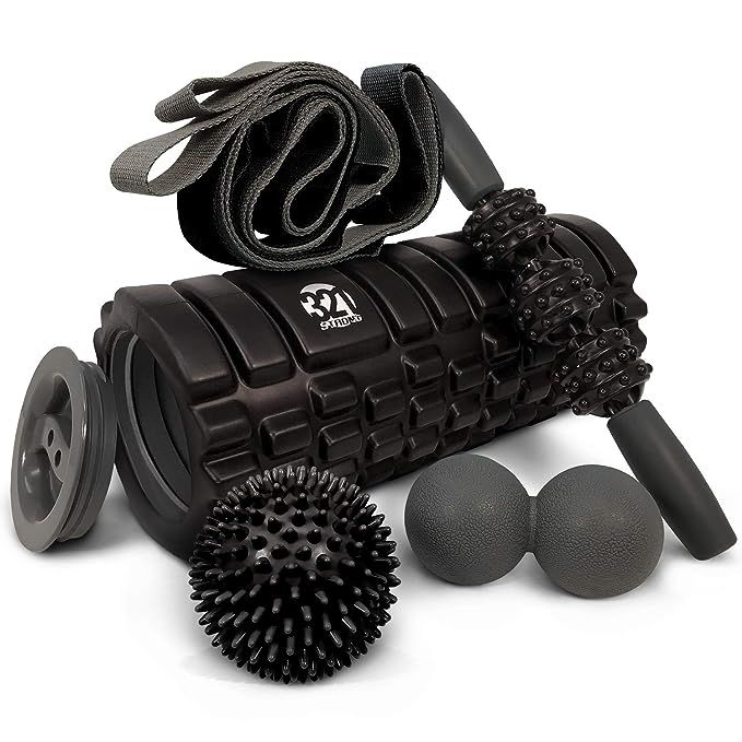 321 STRONG 5 in 1 Foam Roller Set Includes Hollow Core Massage Roller with End Caps, Muscle Rolle... | Amazon (US)