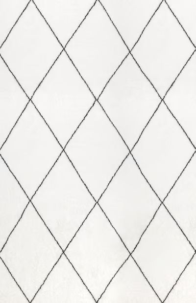 Ivory Addy Trellis Washable Shag 5' x 8' Area Rug | Rugs USA