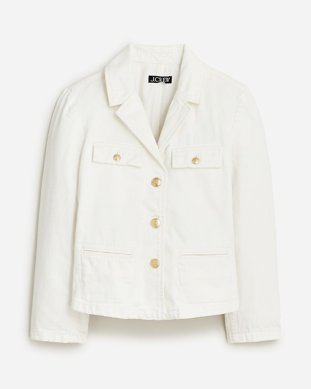 Denim blazer-jacket in white | J.Crew US