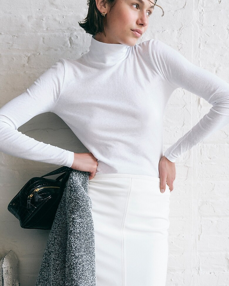 Tissue crepe turtleneck | J. Crew US