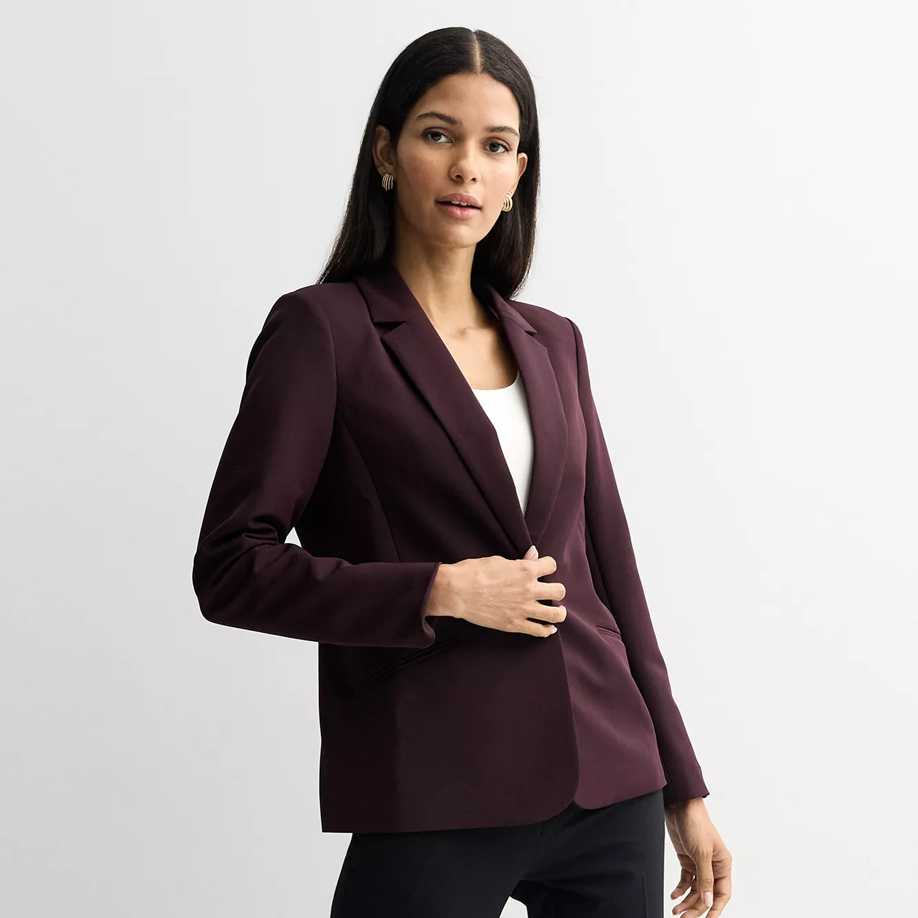 Women's Nine West Classic Single Button Blazer | Kohl's