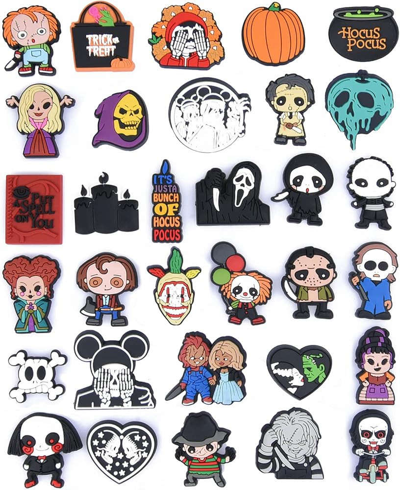 UNN Pack of PVC Shoe Charms Halloween Party Decorations Horrible Movie Bracelet Accessories Chris... | Amazon (US)