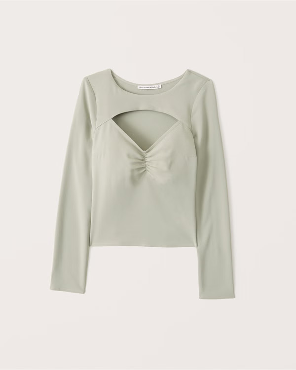 Women's Long-Sleeve Cutout Top | Women's Fall Outfitting | Abercrombie.com | Abercrombie & Fitch (US)