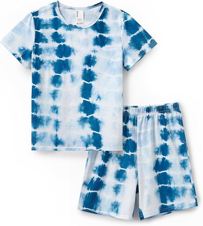 PATPAT Boys Pajamas Sets Short Sleeve T-Shirt and Shorts 2-Piece Sleepwear Graffiti Print Summer ... | Amazon (US)