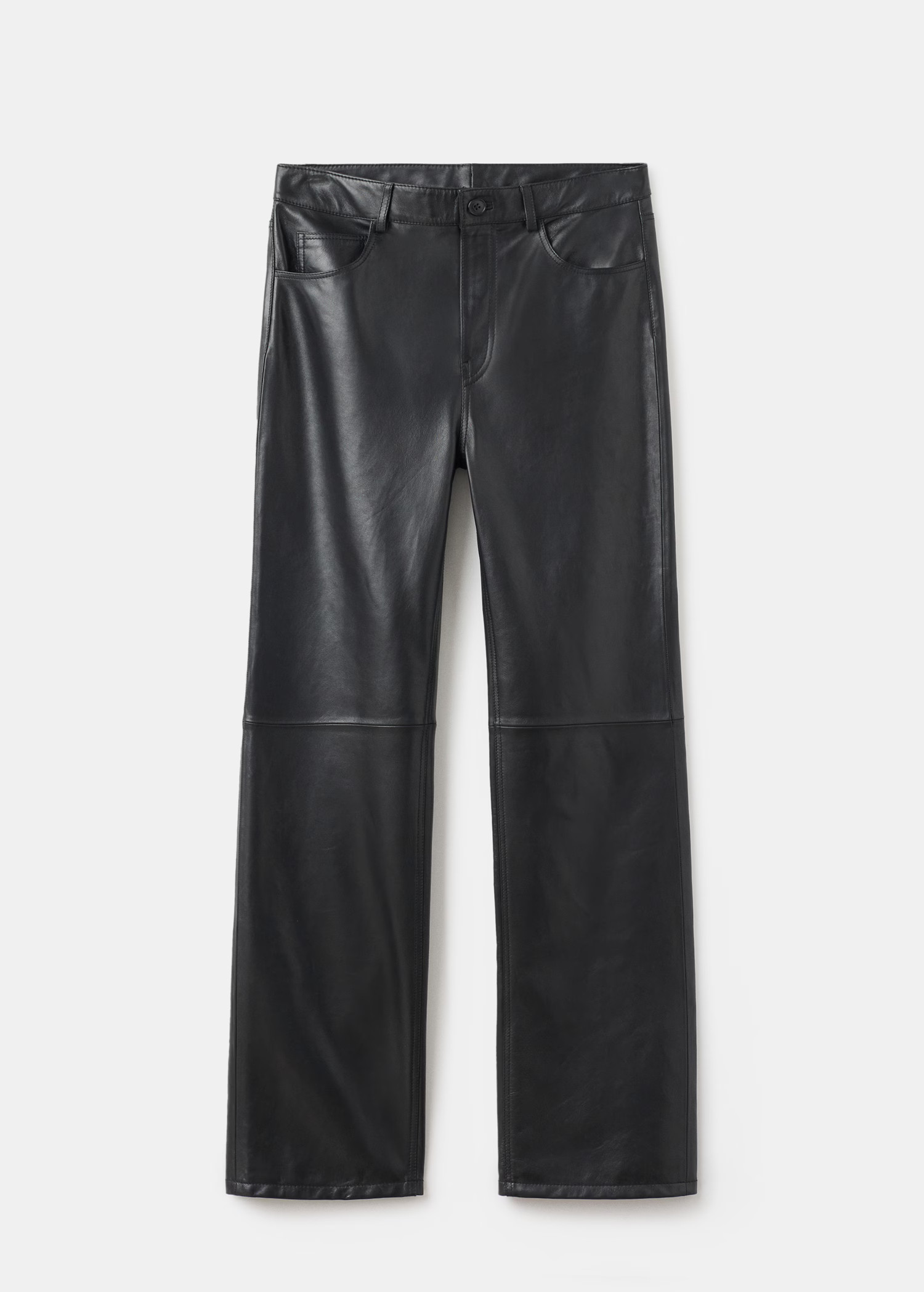 100% leather straight-leg pants - Women | MANGO USA | Mango (US/MX/AU)