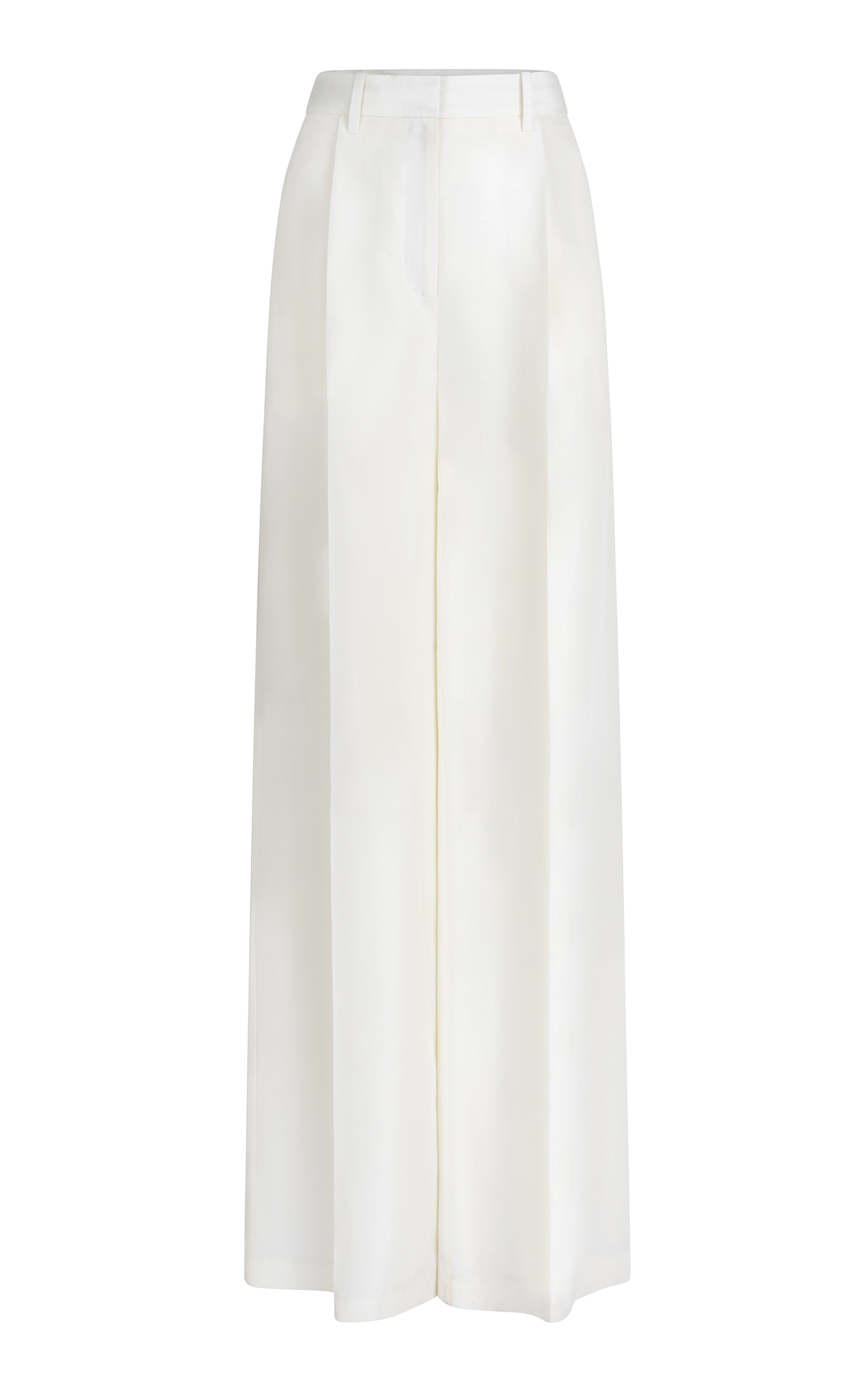 Pleated High-Rise Silk Shantung Wide-Leg Pants | Moda Operandi (Global)