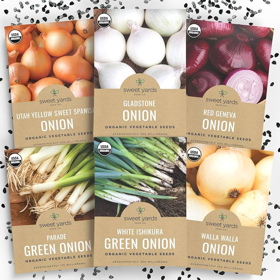 Organic Onion Seeds Variety Pack - 6 Individual Packs - 2026 Season - Walla Walla, Gladstone, Red... | Amazon (US)