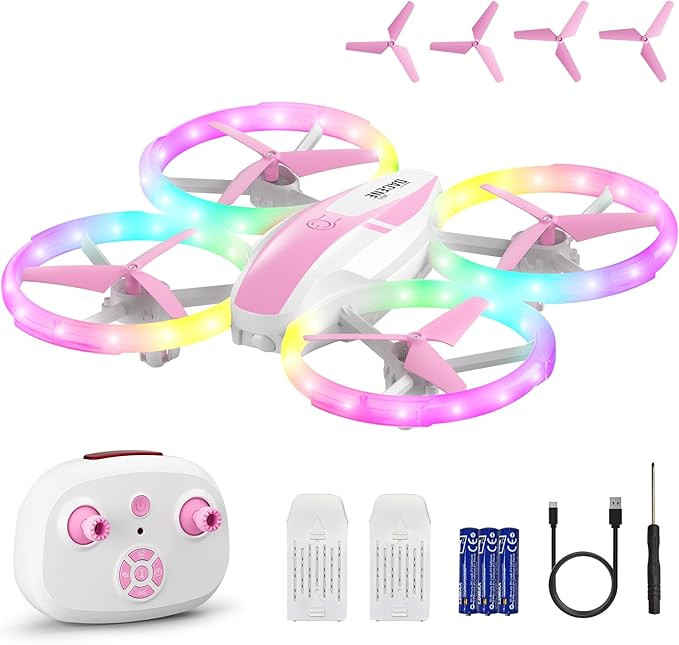 Mini Drone for Girls and Beginners with Fancy LED & Altitude Hold,Birthday Gift for Kids 8-12,Pin... | Amazon (US)