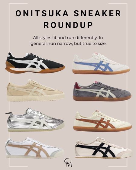Onitsuka sneaker roundup. All styles fit and run differently. I’m general, run narrow but TTS. 

Sneakers, spring shoes 

#LTKshoecrush #LTKSeasonal