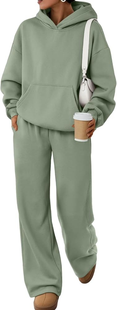 Trendy Queen 2 Piece Lounge Sweat Sets Plus Size Fall Fashion Matching Sweatsuits Wide Leg Pants ... | Amazon (US)
