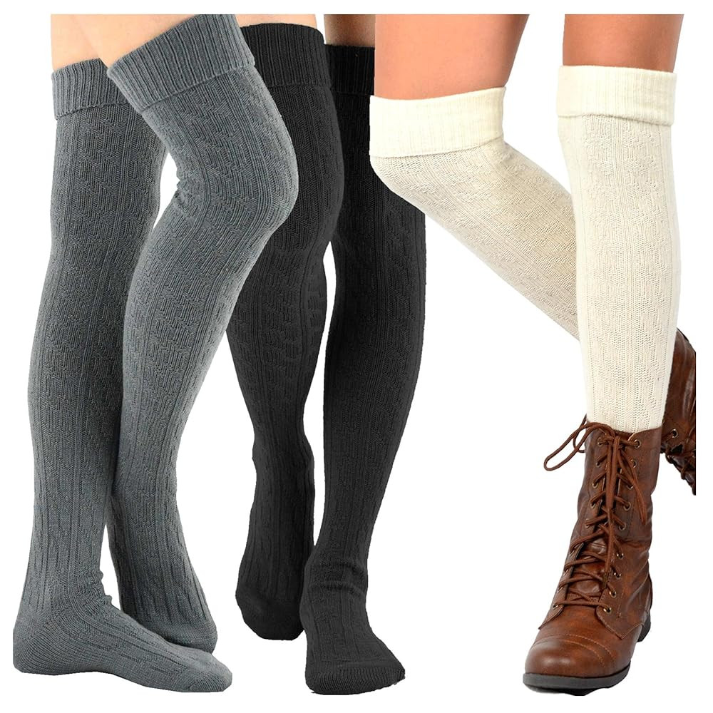 Fashion Socks Long Thigh Highs, Over the Knee Highs, Knee Highs Women Girls Cotton Slouchy Boot S... | Amazon (CA)