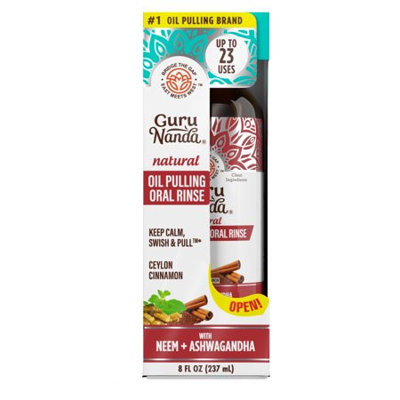 GuruNanda Coconut & Cinnamon Oil Pulling Flavor + Neem & Ashwagandha - Oral Rinse Mouthwash - 8 oz | Walmart (US)