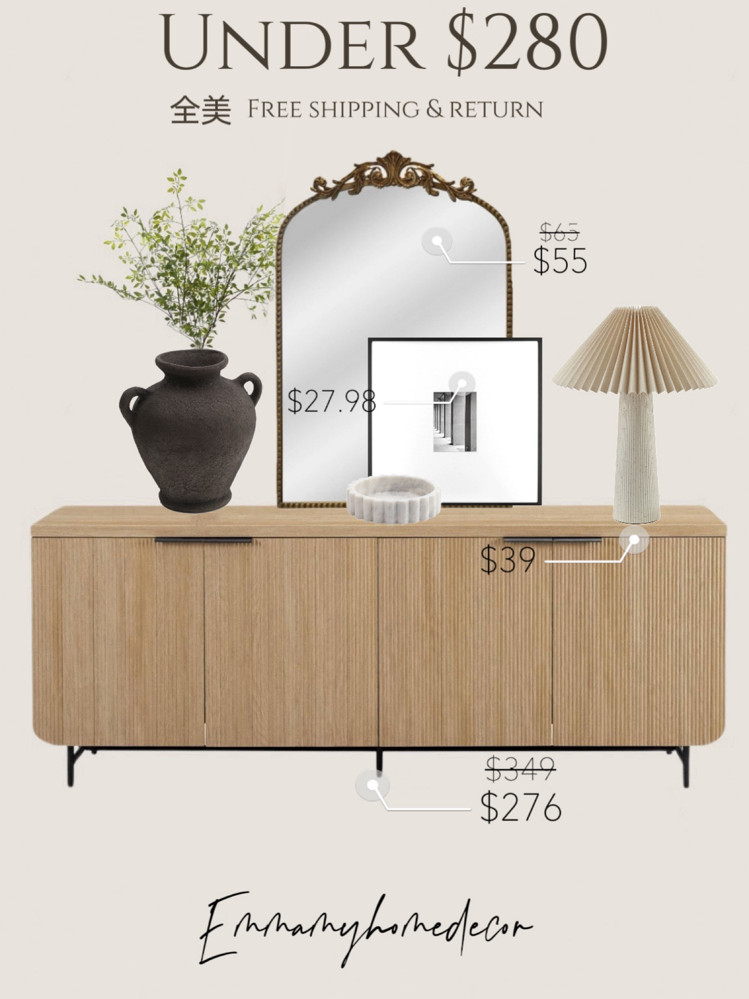 Walmart Deal of the day! This viral sideboard is on sale under $280 which is much lower than black Friday's price! And it's free shipping and return! 

The antique look arched mirror is on sale as well!

网红条纹餐边柜

#LTKSaleAlert #LTKFindsUnder100 #LTKHome