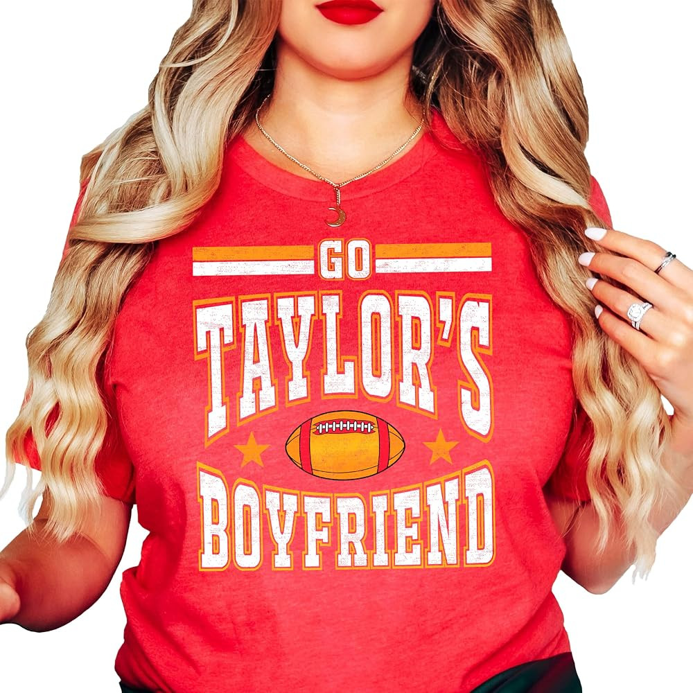 Go Taylor's Boyfriend Funny Chiefs Shirt for Kids and Adults | Amazon (US)