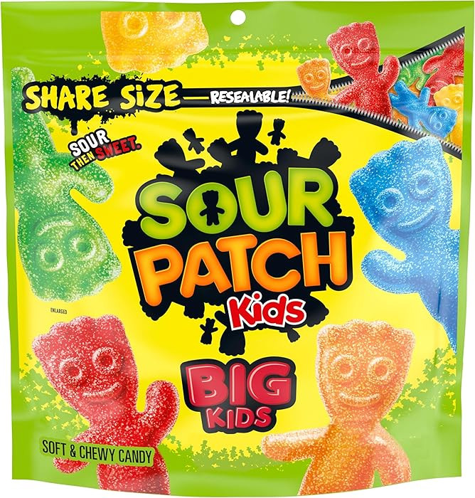 SOUR PATCH KIDS Big Kids Soft & Chewy Gummy Candy, Share Size, 12 oz | Amazon (US)