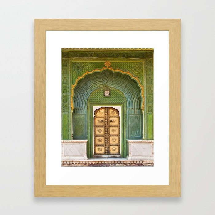 Green gate City Palace Jaipur, India Framed Art Print | Society6
