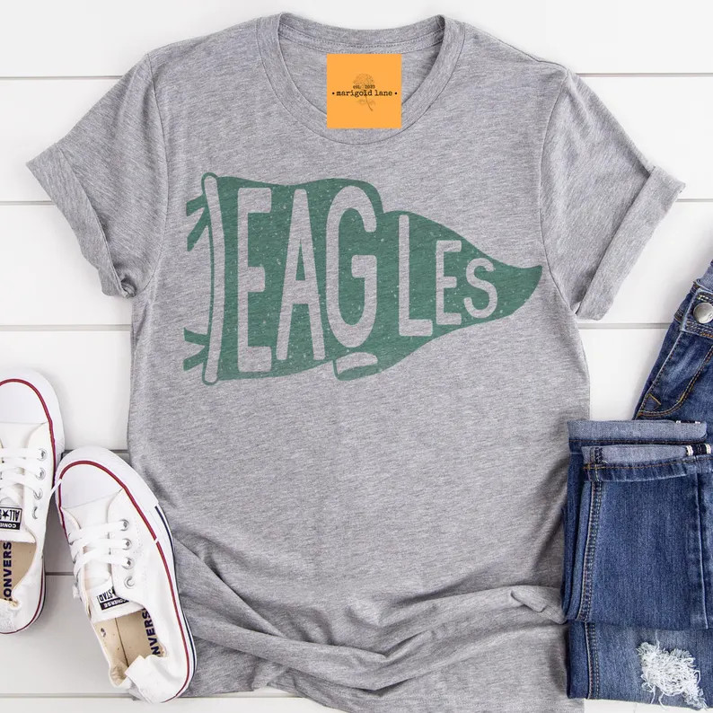 Eagles Pennant Mascot, Eagles Green Game Day Football Tshirt, Football Mom Tshirt, Cute Game Day ... | Etsy (US)