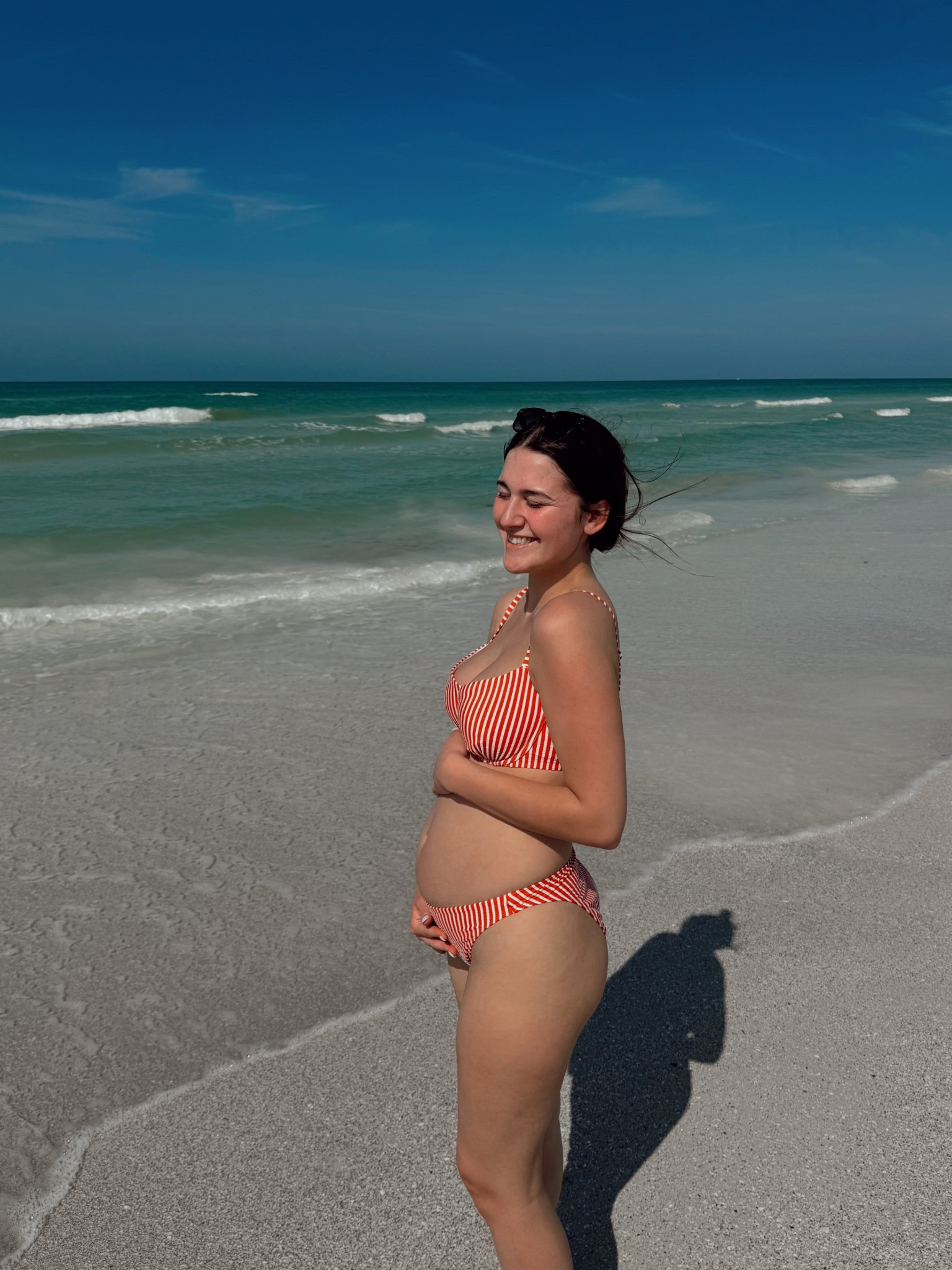 Non-maternity friendly bathing suit!