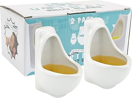 Fairly Odd Novelties Urinal Shot Glasses, Set of 2 Funny Bathroom Humor Gag White Elephant Gift, ... | Amazon (US)