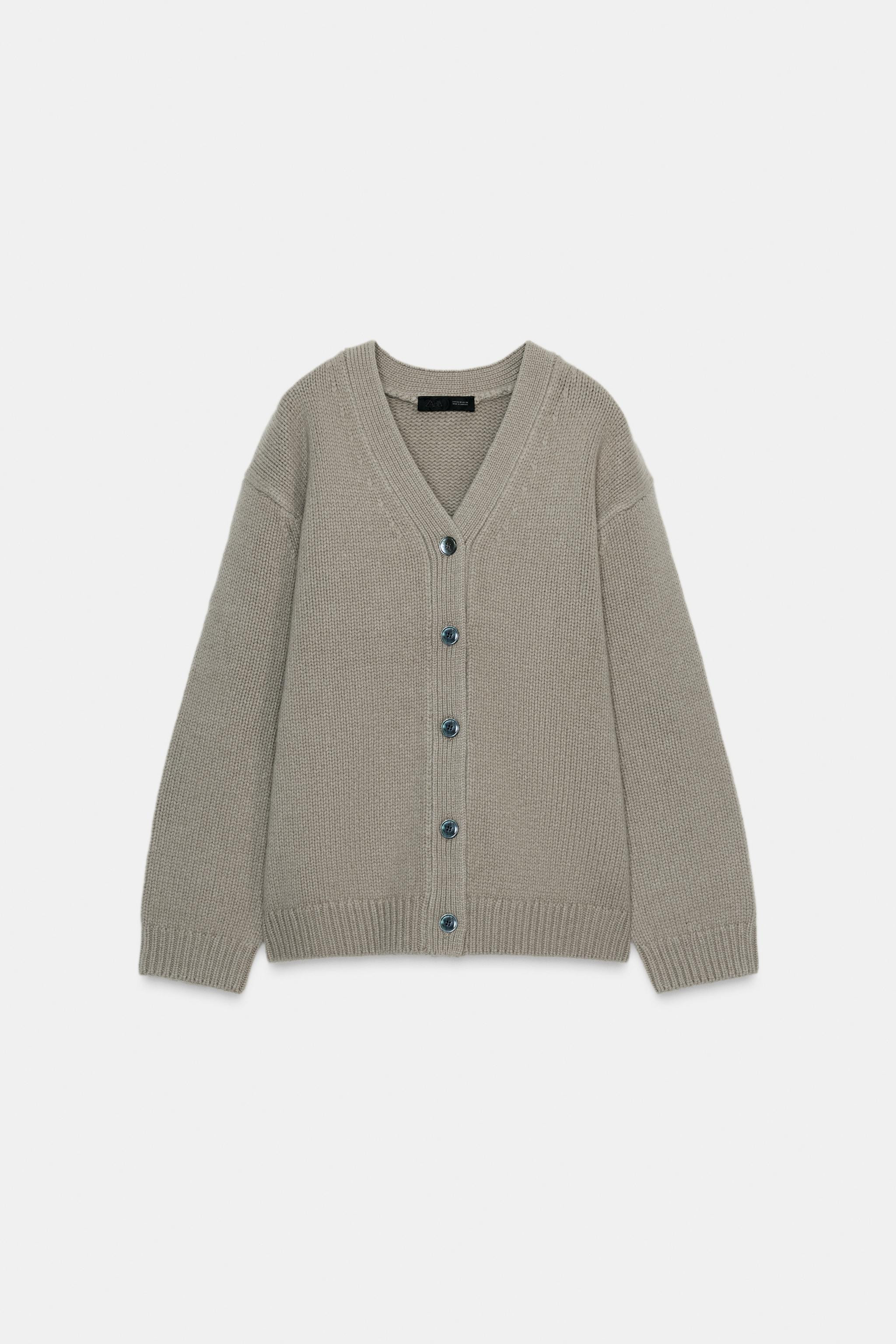 100% WOOL V-NECK CARDIGAN | Zara US