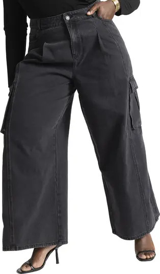 ELOQUII Wide Leg Cargo Jean | Nordstrom | Nordstrom