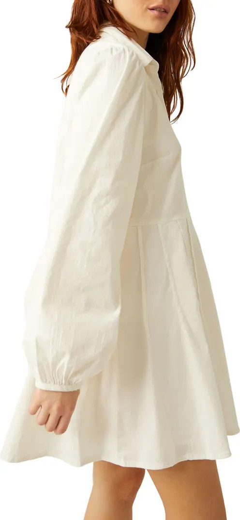 Free People Marvelous Mia Long Sleeve Stretch Cotton Mini Shirtdress | Nordstrom | Nordstrom