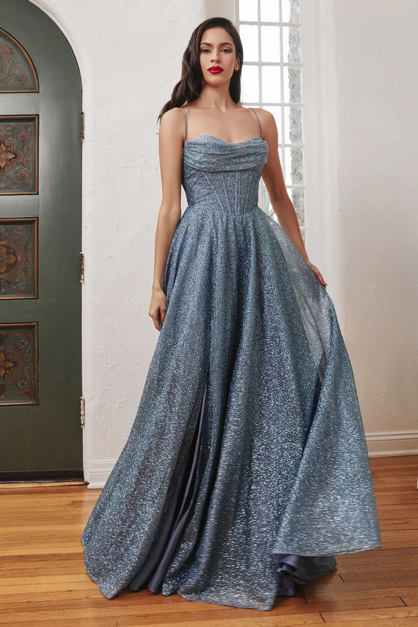 Stunning Isabel Gown in Smokey Blue - Shop Elegant Formal Dresses Online | Lady Black Tie