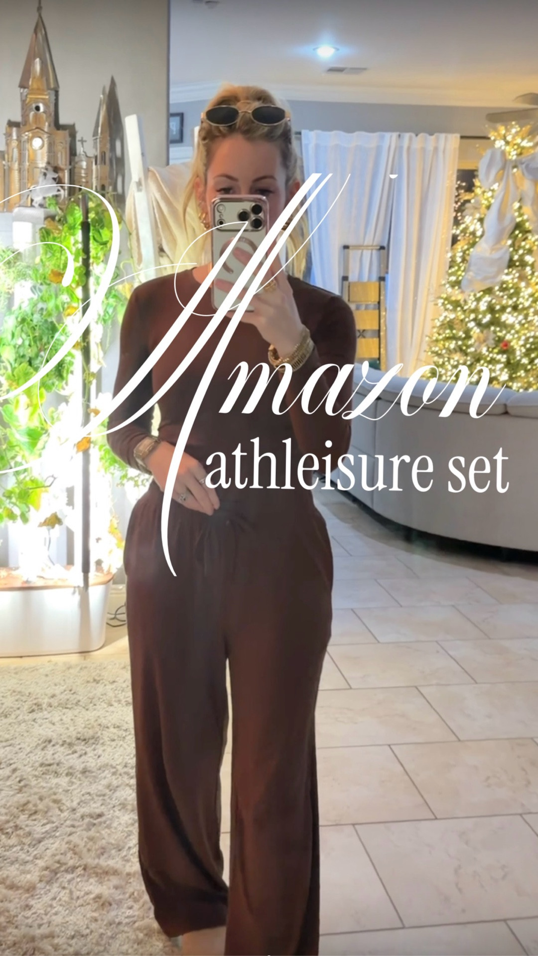 This set is surprisingly extremely comfortable. I like that the pants are loose &amp; have a stretchy waistband but the shirt is more fitted. It was comfortable to run errands and put up Christmas decorations. I’m in a size XS and I’m 5’2. 

#LTKootd #LTKPetite #LTKmomlife