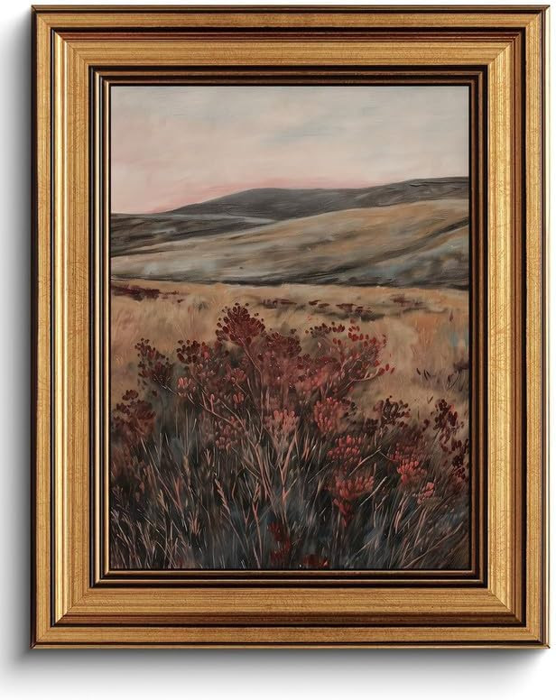 Vintage Wildflower Gold Framed Canvas Wall Art 8x10 | Amazon (US)