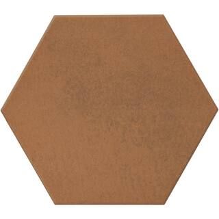 Moroccan Concrete Terra Cotta 8 in. x 9 in. Glazed Porcelain Hexagon Floor and Wall Tile (9.37 sq... | The Home Depot