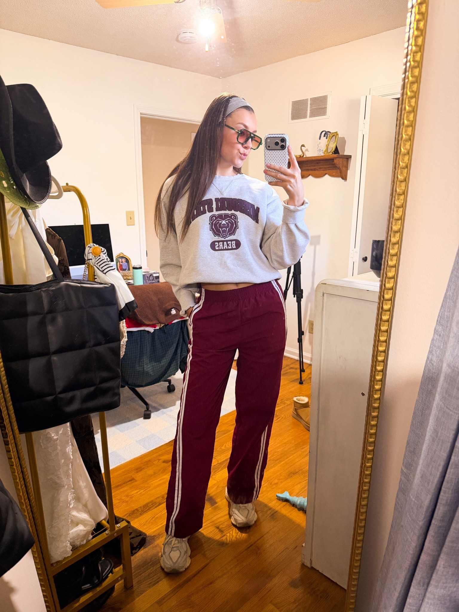 These Walmart track pants have been on such a frequent rotation this fall. I like dressing them up or more sporty like in this outfit👟🏈 Fall fashion, winter fashion, transitional outfits, athleisure outfit, sporty outfit. 

#LTKootd #LTKStyleTip #LTKActive