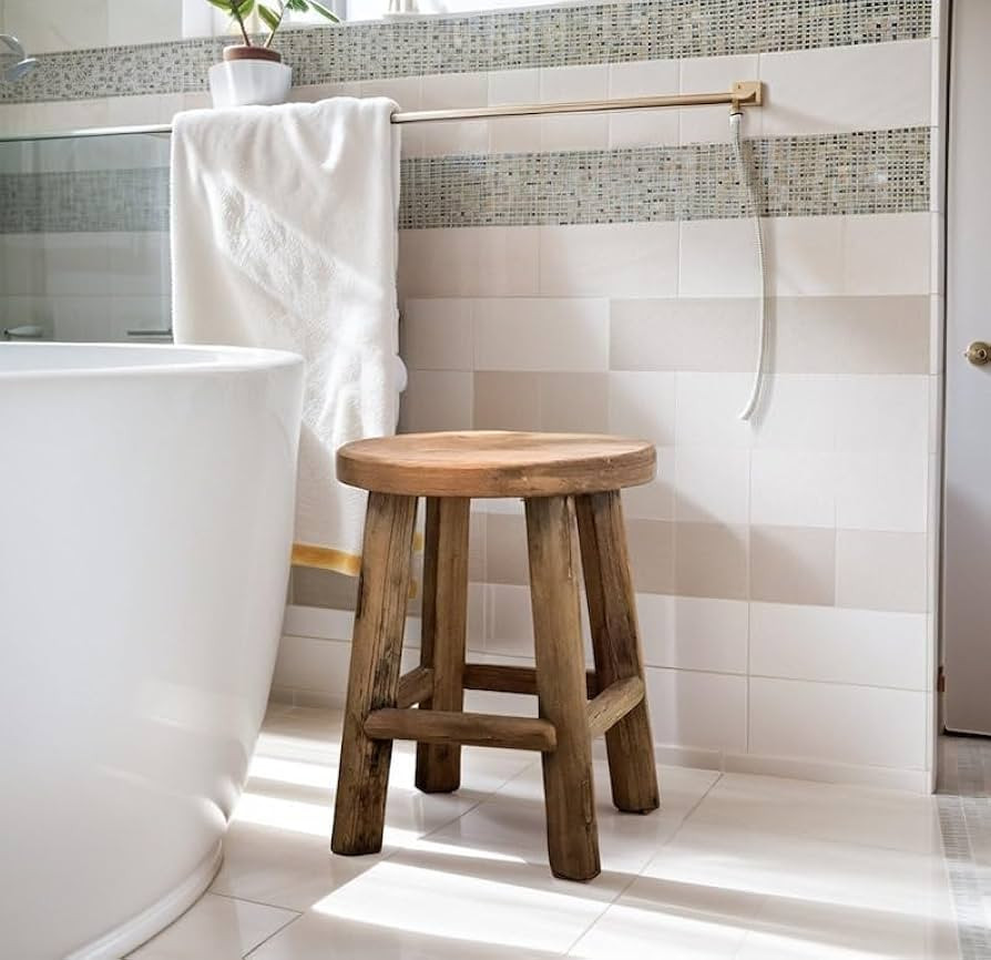 direfly Handcrafted Rustic Barnwood Stools, Vintage Wooden Stool, Farmhouse Decor, Rustic Primiti... | Amazon (US)