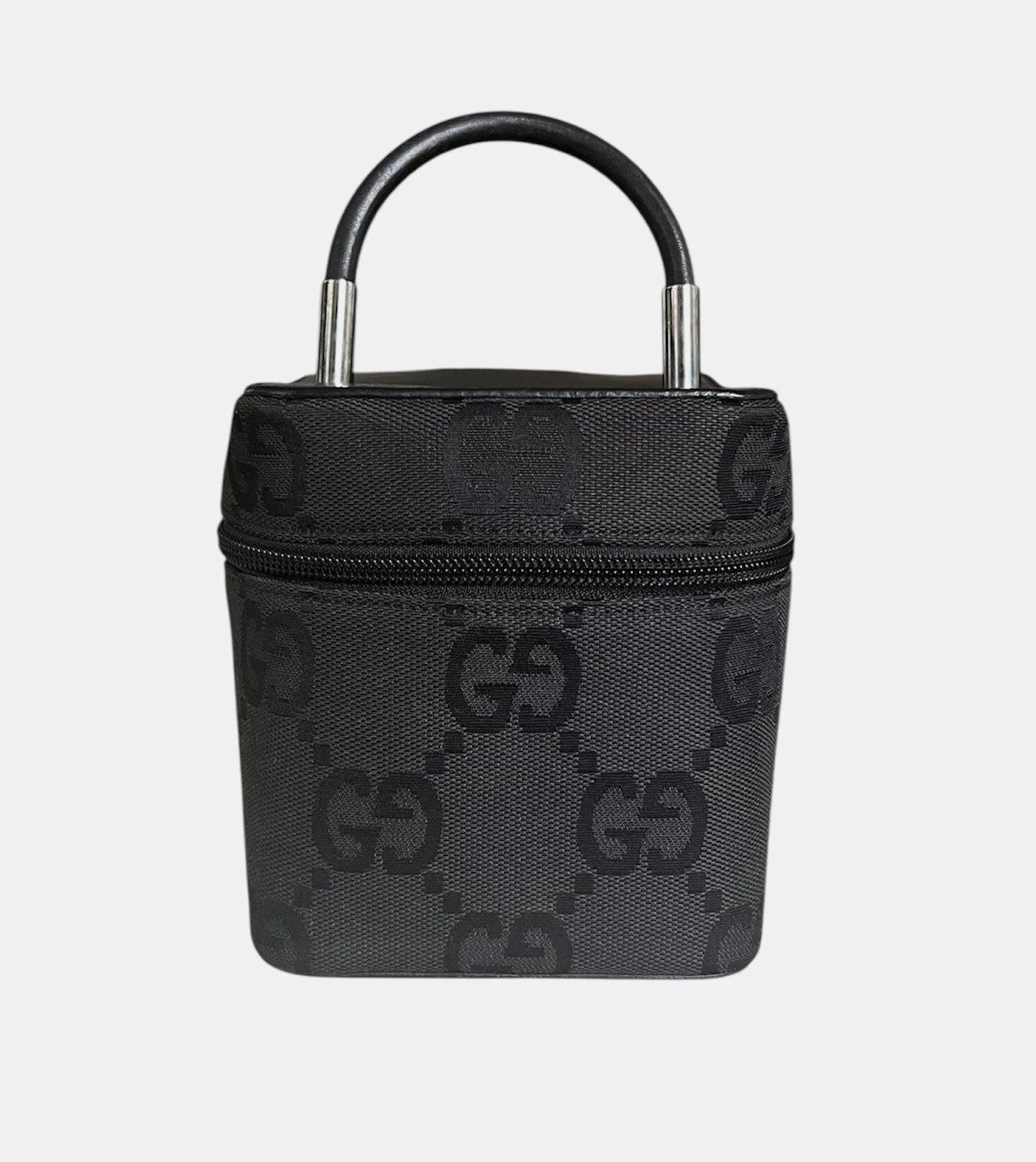 Gucci Black GG Logo Canvas Vintage Vanity Mini Bag / Super Rare | eBay US