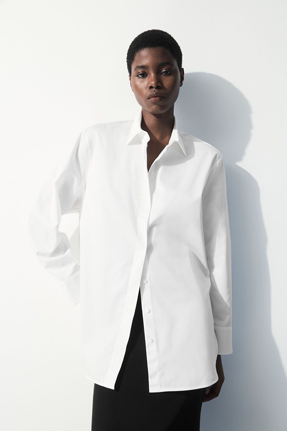 THE OVERSIZED COTTON-SATEEN SHIRT - WHITE - Shirts - COS | COS (US)