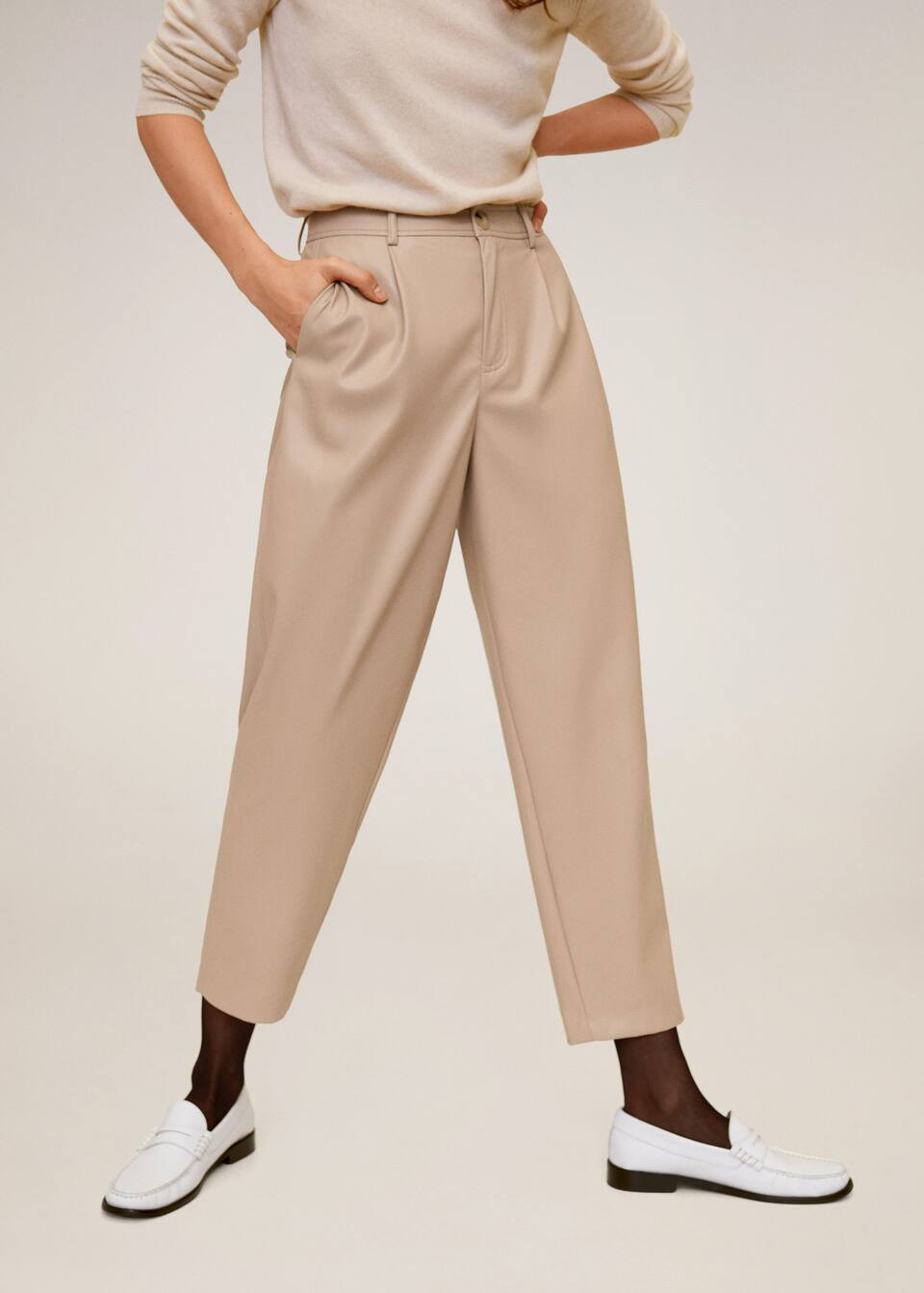 Relaxed fit cropped pants | MANGO (US)