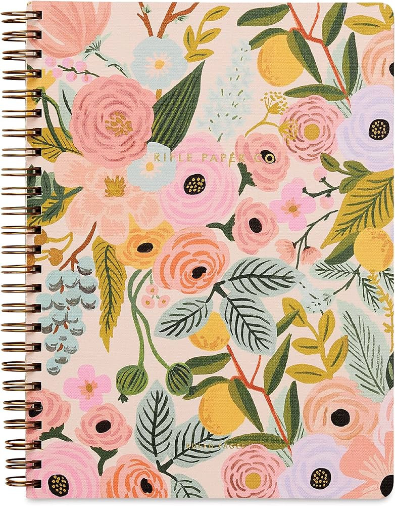 RIFLE PAPER CO. Spiral Notebook | 150 Ruled Pages, Inner Storage Pocket Folders, Double-Spiral Bi... | Amazon (US)