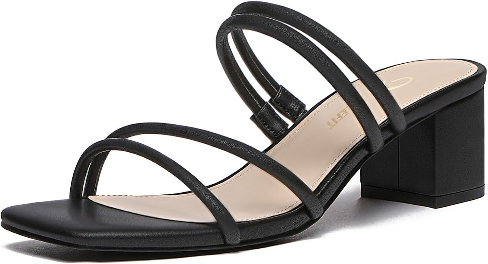 Athlefit Women's Strappy Block Chunky Heels Fashion Square Open Toe Slip On Heeled Sandals | Amazon (US)