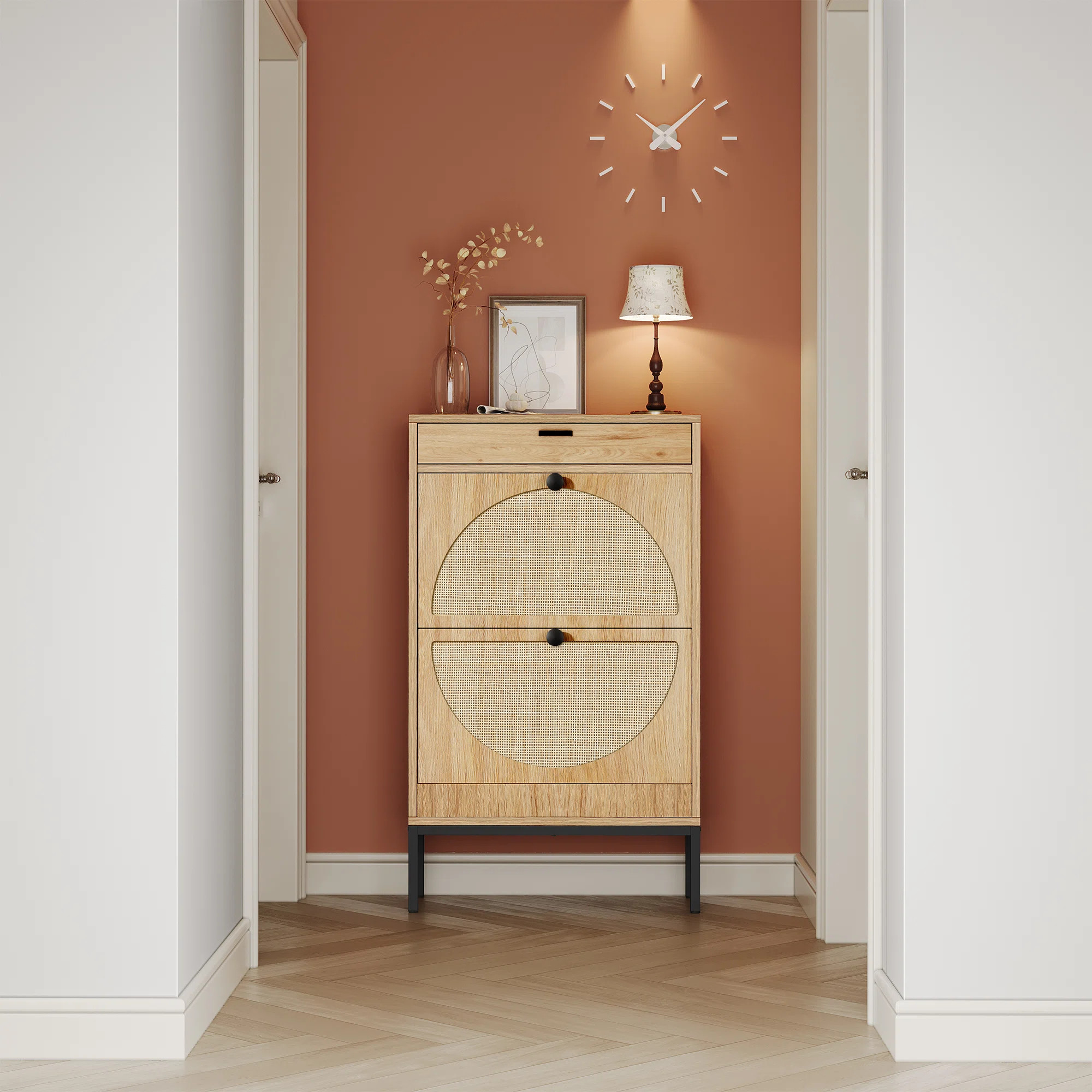 Bay Isle Home™ Cerina Boho Natural Rattan Shoe Storage Cabinet & Reviews | Wayfair | Wayfair North America