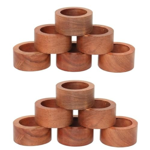 ARN CRAFT Wooden Napkin Ring for Weddings Dinner Parties or Every Day Use (Set of 12, Plane) | Amazon (US)