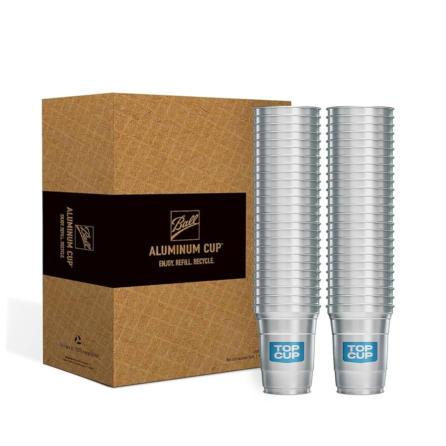 Top Cup by Ball – Reusable Aluminum Party Cups – 16oz | 30-Pack | Recyclable, Made in USA | Amazon (US)