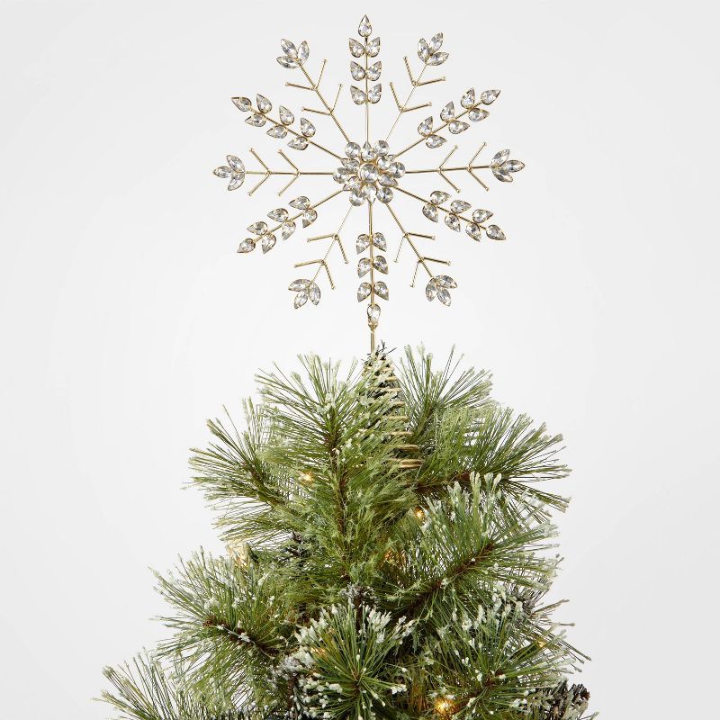 12" Beaded Snowflake Tree Topper Silver/Gold - Wondershop™ | Target