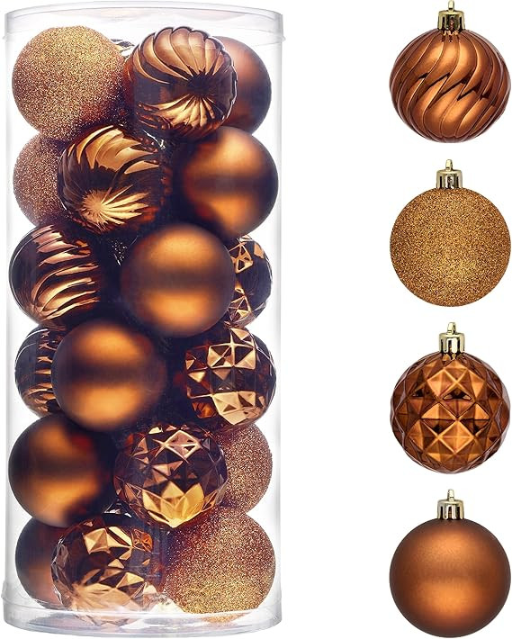 Valery Madelyn Christmas Tree Decorations Ornament Set for Fall Halloween Decor, 24ct Bronze Copp... | Amazon (US)