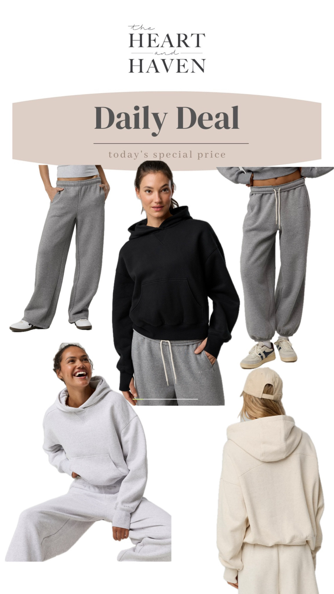 I live in sweats in the winter, these are the best and 40% off. I like the wide leg bottoms although I also linked the matching joggers since those are very on trend. I did a medium on top for a slightly oversized fit and a small on bottom.  If between sizes I would size down. 