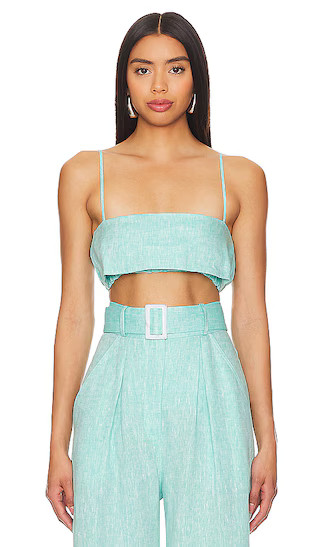 Structured Bandeau Crop Top in Seafoam Melange | Revolve Clothing (Global)
