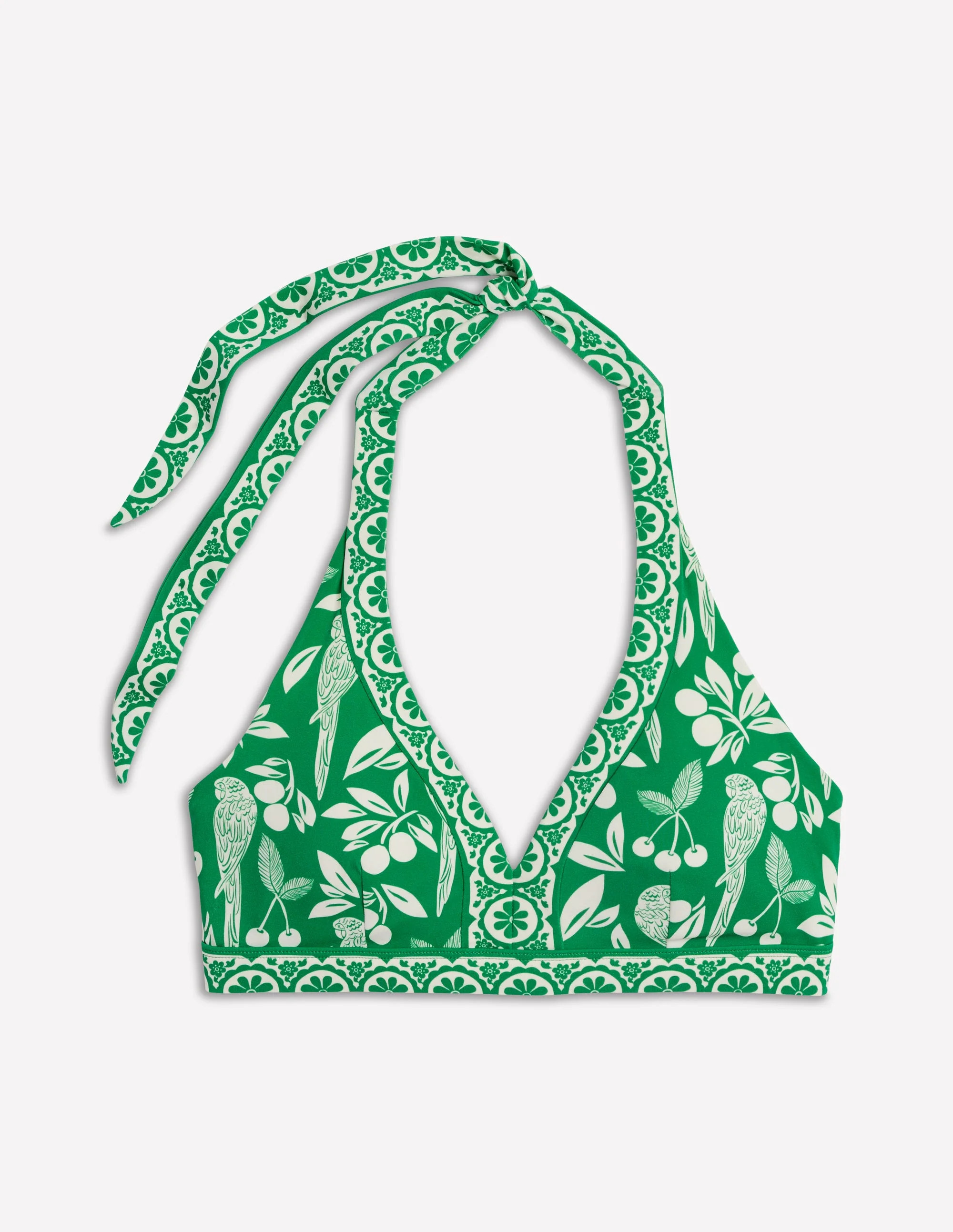 Ios V Panel Bikini Top-Rich Emerald, Ornate Tropics | Boden (US)