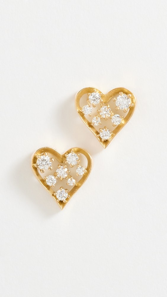 18k Margot Heart Studs | Shopbop