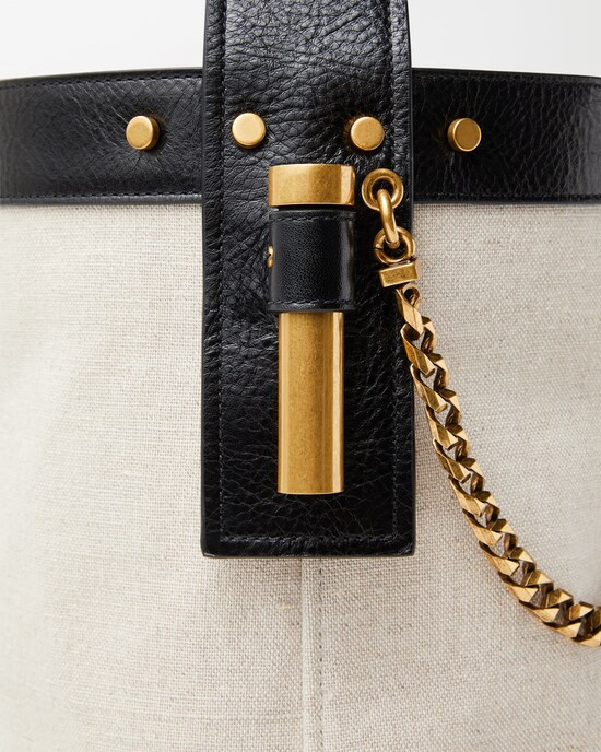 Pivot Small Canvas Bucket Bag | Versace (US)